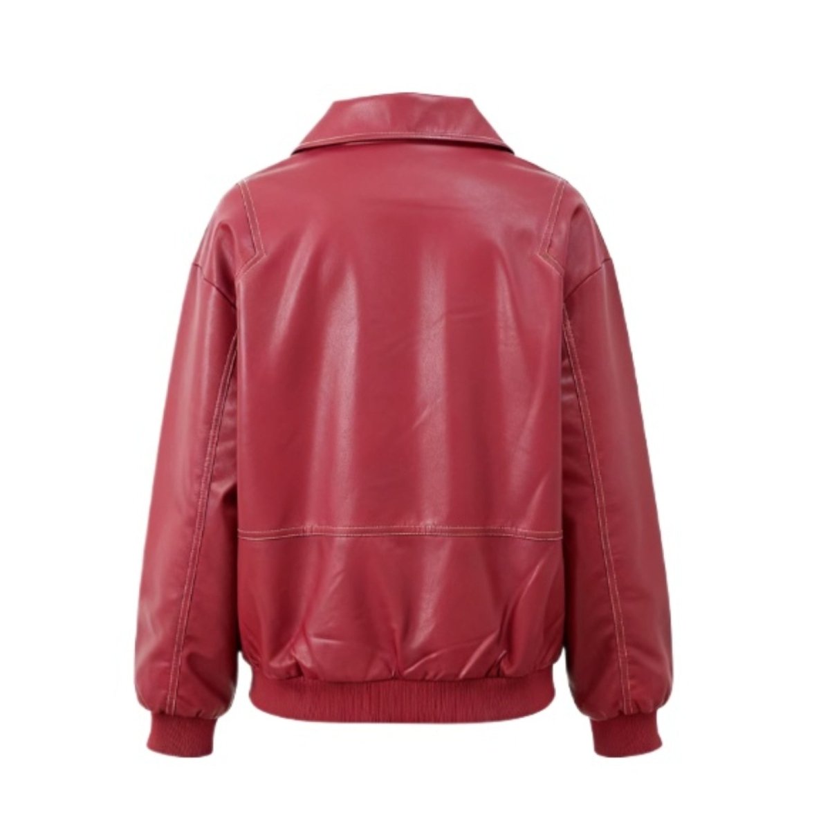 Oversized Faux Leather Bomber