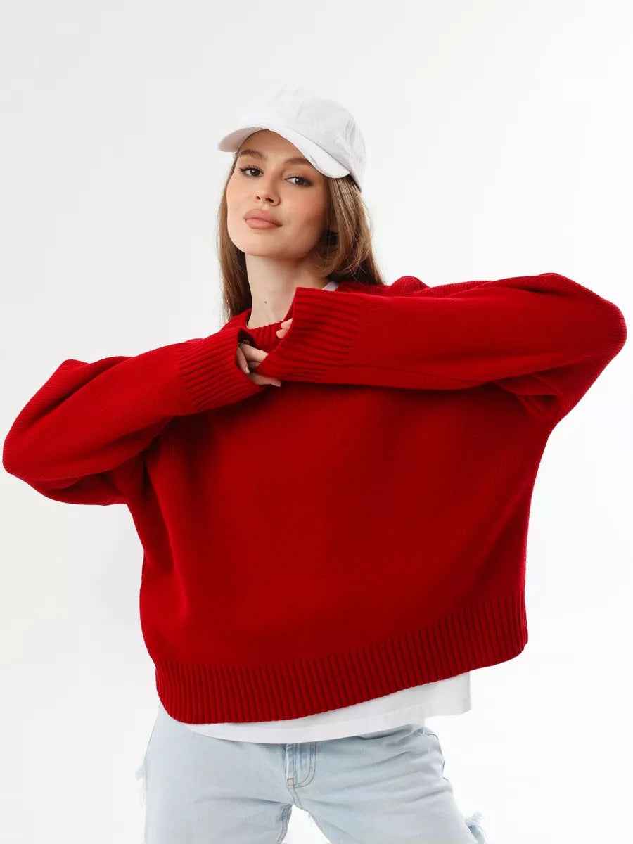 Cozy Oversized Crew Neck Sweater