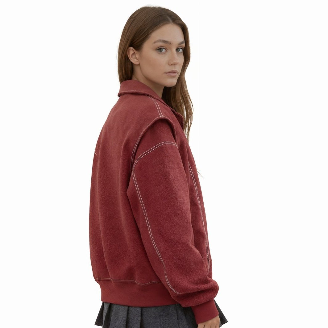 Oversized Faux Leather Bomber