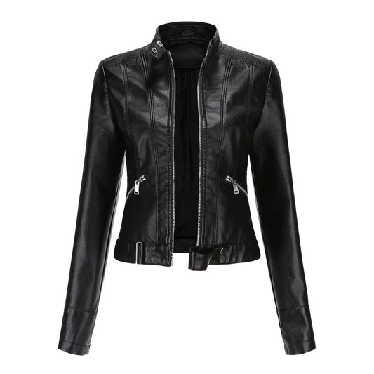 Sleek Faux Leather Jacket