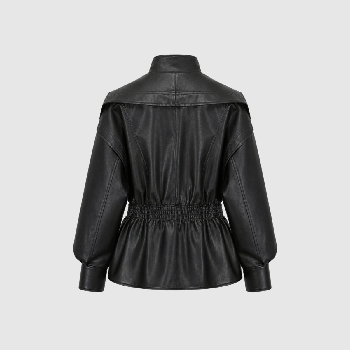 Cinched Faux Leather Jacket