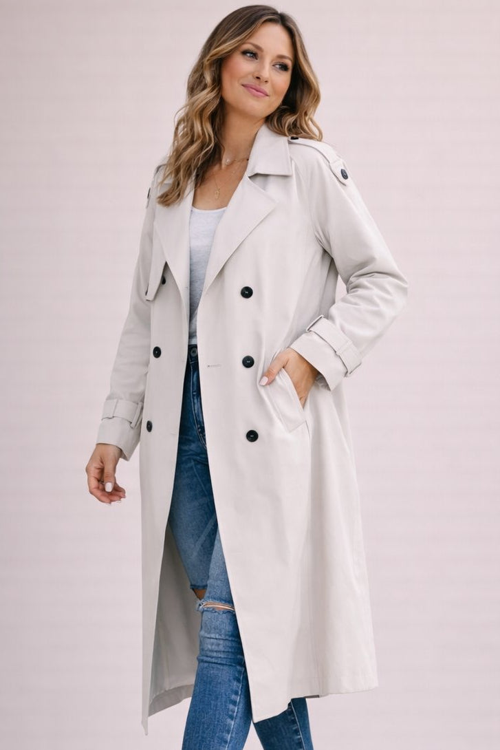 Elegant Double Breasted Trench