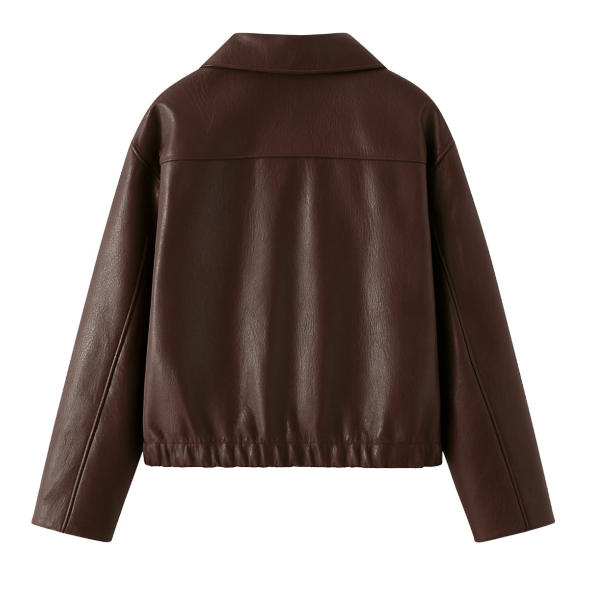 Cropped Faux Leather Jacket