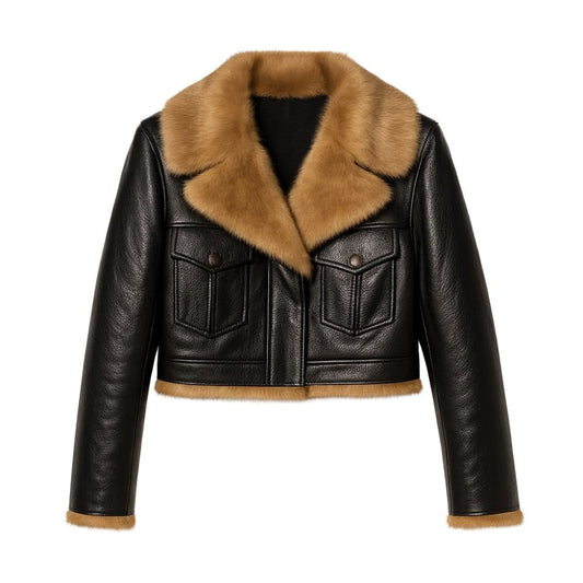 Chic Cropped Aviator Jacket