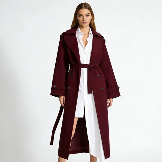 Elegant Double Breasted Trench