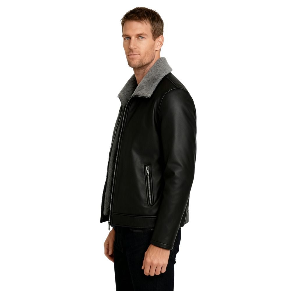Men's Leather Aviator Jacket