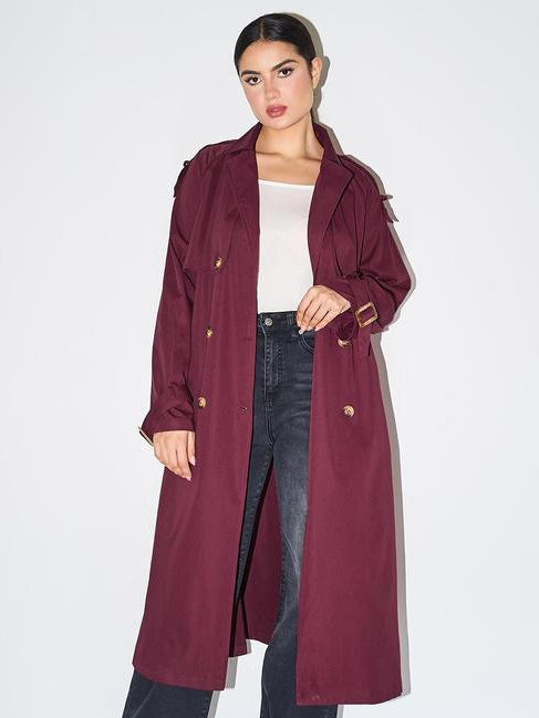 Elegant Double Breasted Trench Coat