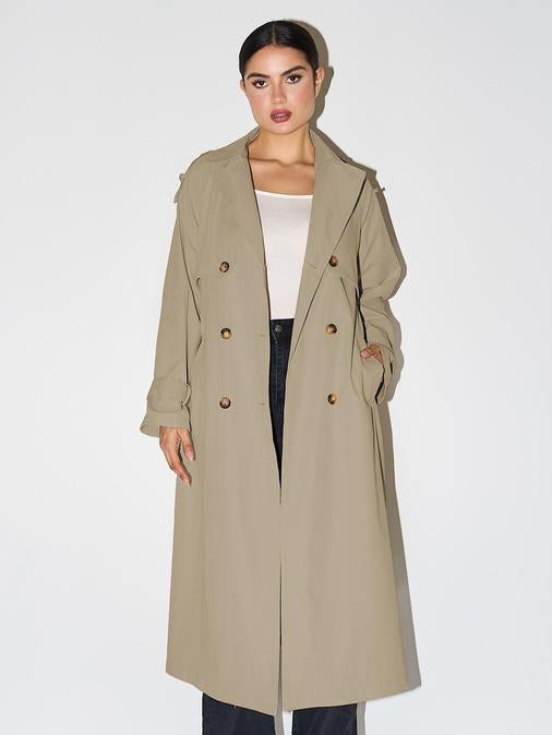 Elegant Double Breasted Trench Coat